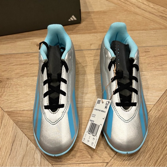 Brand NEW with Tags! Adidas X Crazyfast Messi soccer shoes blue silver black 4.5 - Picture 8 of 13